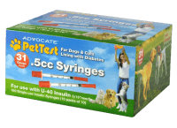 PetTest "World's Thinnest" U-40 Insulin Syringes 31 G x 1/2 CC x 5/16" Needle