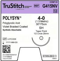 TruStitch Polysyn 4-0 Violet 30", SH Taper Point 26mm 1/2C