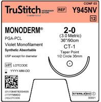 Monoderm Violet 36" CT-1 Taper Point 36mm 1/2C