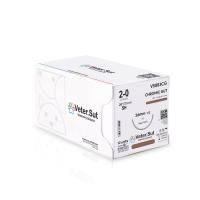 VeterSut - CHROMIC GUT Suture 2-0, SH, 28", 12 Count