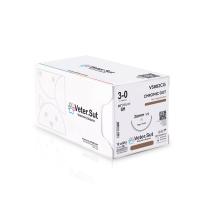 VeterSut - CHROMIC GUT Suture 3-0, SH, 28", 12 Count
